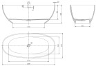 Ванна из искусственного камня Vincea VBT-4S06-1600MW, 1600*750*560, белый мат., слив-перелив в комплекте
