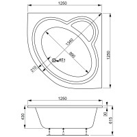 Акриловая ванна VAGNERPLAST MINI CATALINA 125x125