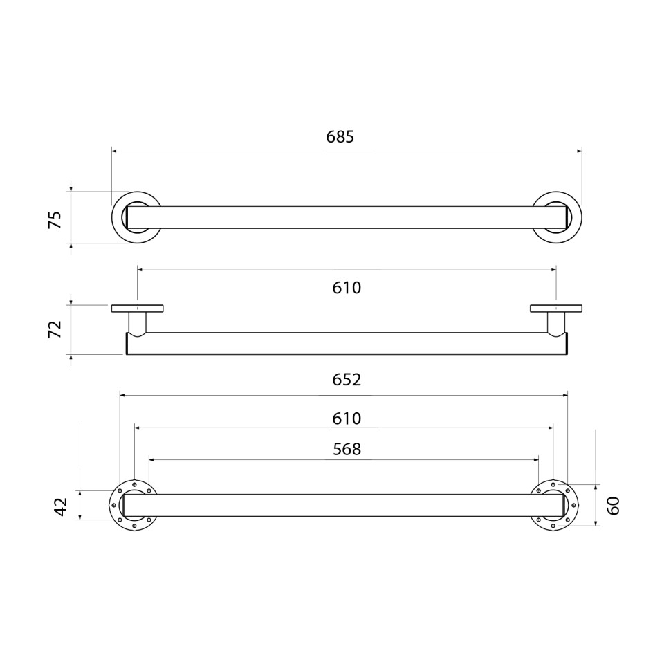 Поручень Timo Saona 13265/00 хром