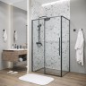 Душевое ограждение Grossman Galaxy 100.K33.01.110.21.00-200.K33.01.90.21.00 (110х90х195) раздвижная,черный матовый,стекло прозрачное,2 места