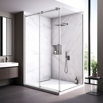 Душевой угол Veconi Rovigo RV-075GR, 1300х1000х2000 графит брашинг, стекло прозрачное