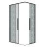 Душевое ограждение Grossman Galaxy 300.K33.01.9080.21.02 (90х80х195) прямоугольник,раздвижная,черный матовый,стекло шиншилла, 1 место