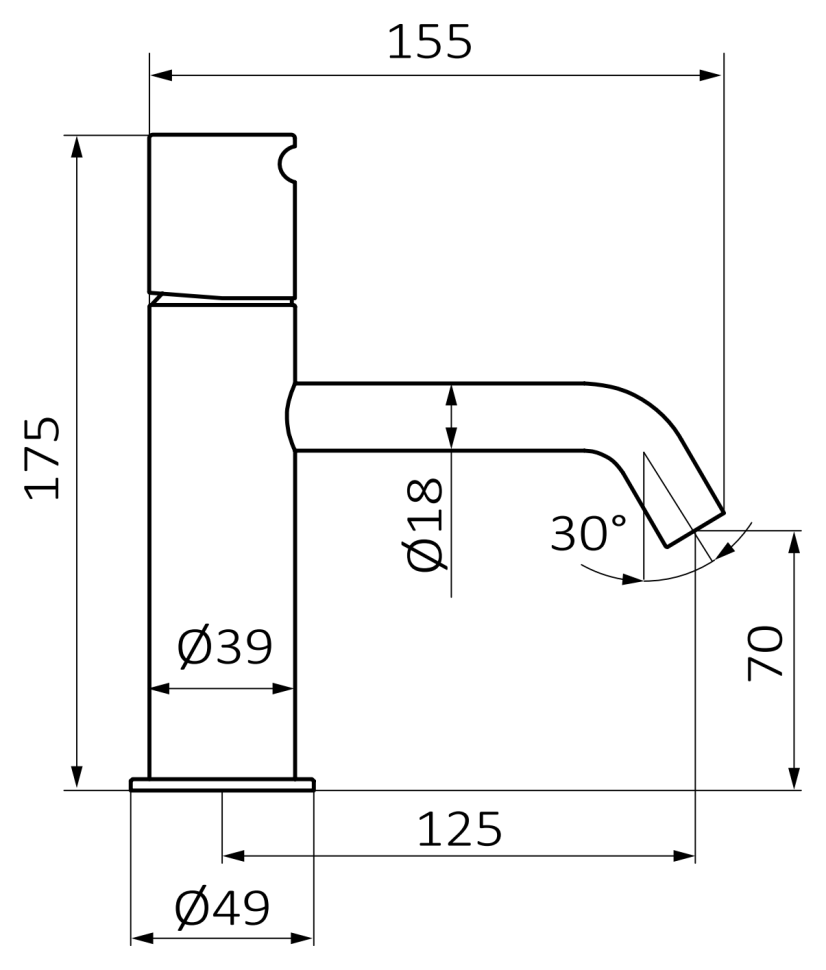 Смеситель для раковины GRB COOL 90510955, медь  