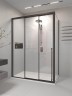 Душевой угол раздвижной Veconi Premium Prato 300 SP B-L, 1500х800x2000, черный матовый, стекло прозрачное