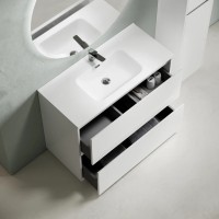 Тумба под раковину SANCOS Libra Floor напольная, 1190х450х840, c двумя ящиками оснащенными доводчиками, белый глянец , арт. LB120F-1W