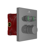 Встраиваемый смеситель для душа VSCV-321T-MGM двухфункциональный, термостатический, вороненая сталь