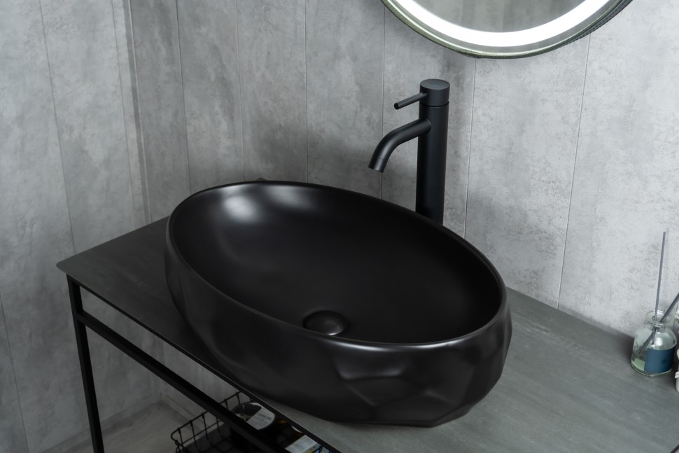 Раковина Gid Bm9030wx 53385 накладная черная матовая 60x40x15