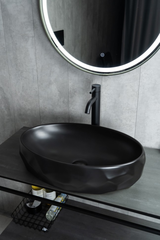 Раковина Gid Bm9030wx 53385 накладная черная матовая 60x40x15