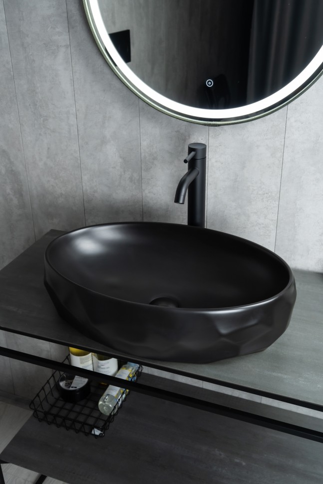 Раковина Gid Bm9030wx 53385 накладная черная матовая 60x40x15