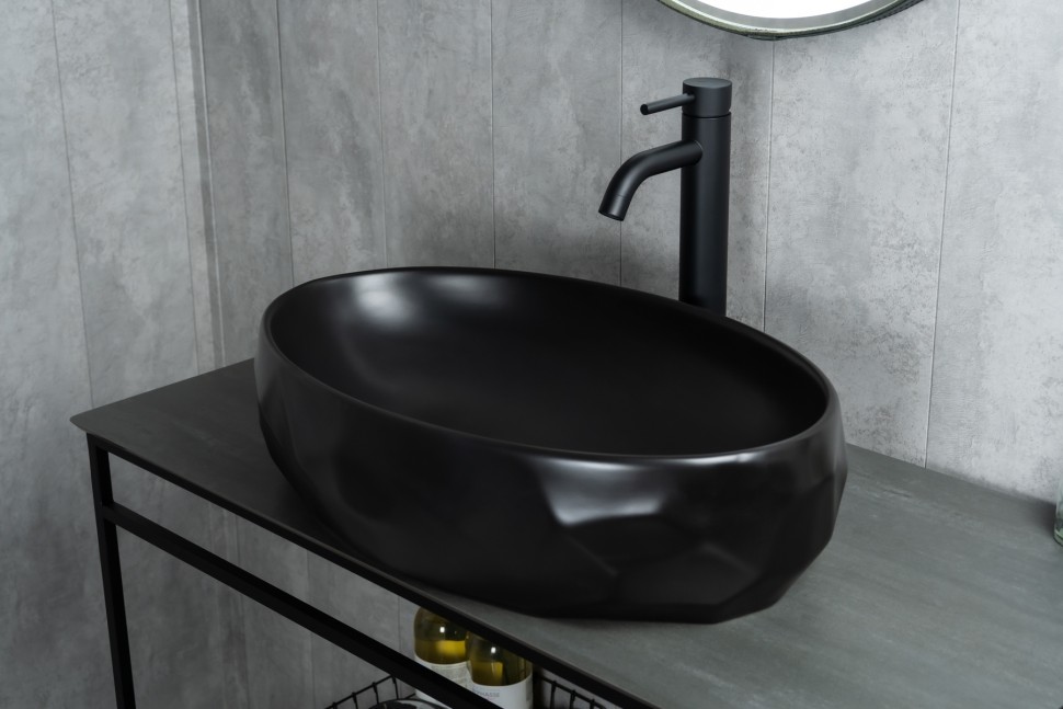 Раковина Gid Bm9030wx 53385 накладная черная матовая 60x40x15