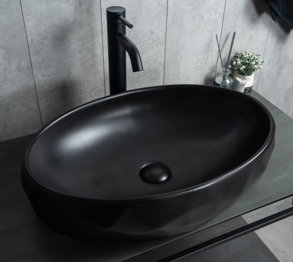 Раковина Gid Bm9030wx 53385 накладная черная матовая 60x40x15