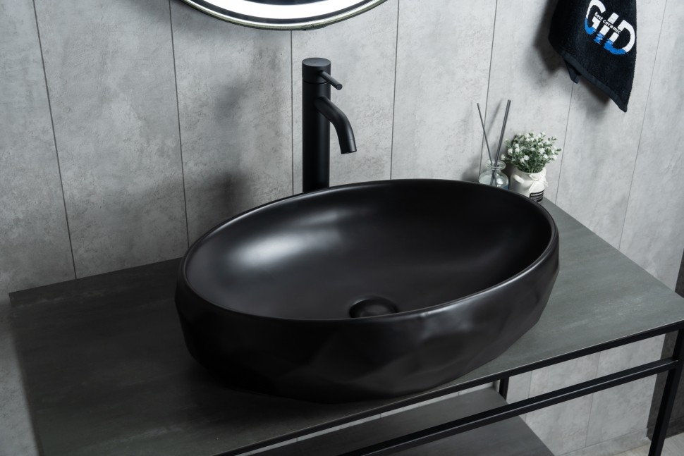 Раковина Gid Bm9030wx 53385 накладная черная матовая 60x40x15