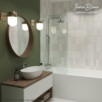 Шторка для ванны IBERICA BLANCA Mod.405 неподвижная прозрачное стекло/черный 70х140см (IB405.SB.140.70)