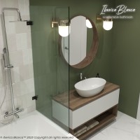 Шторка для ванны IBERICA BLANCA Mod.405 неподвижная прозрачное стекло/черный 70х140см (IB405.SB.140.70)