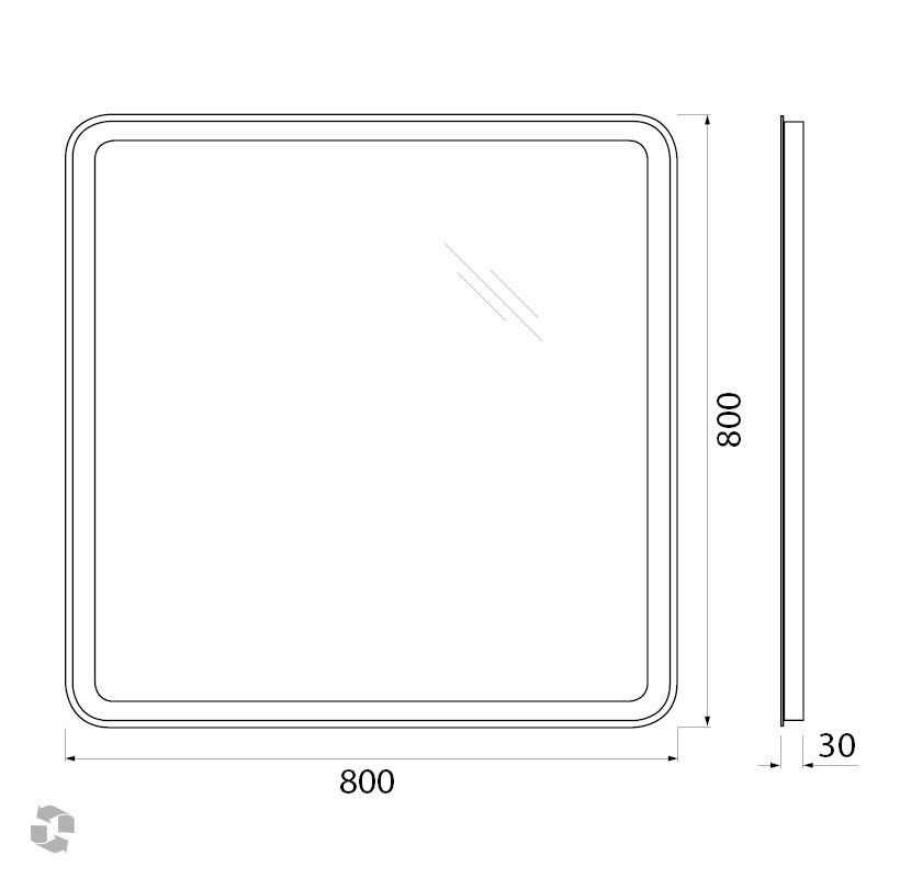 Зеркало BelBagno SPC-MAR-800-800-LED-BTN