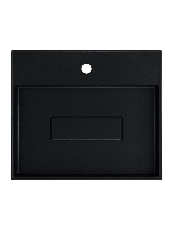 Раковина для ванной накладная 50 см, Uperwood Tanos Quartz, прямоугольная, черная, космос