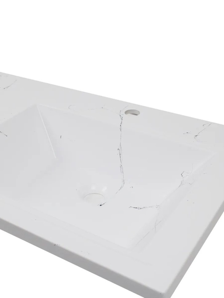 Раковина над стиральной машиной Uperwood Марсал 120х48,6х15 см, белый мрамор, правая, крыло слева