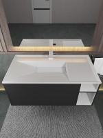 Раковина для ванной полувстраиваемая Uperwood Lotus 100 см, прямоугольная, белая глянцевая