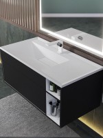 Раковина для ванной полувстраиваемая Uperwood Lotus 100 см, прямоугольная, белая глянцевая