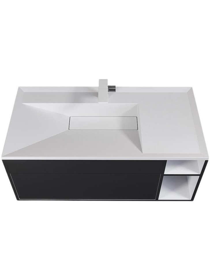 Раковина для ванной полувстраиваемая Uperwood Lotus 100 см, прямоугольная, белая глянцевая