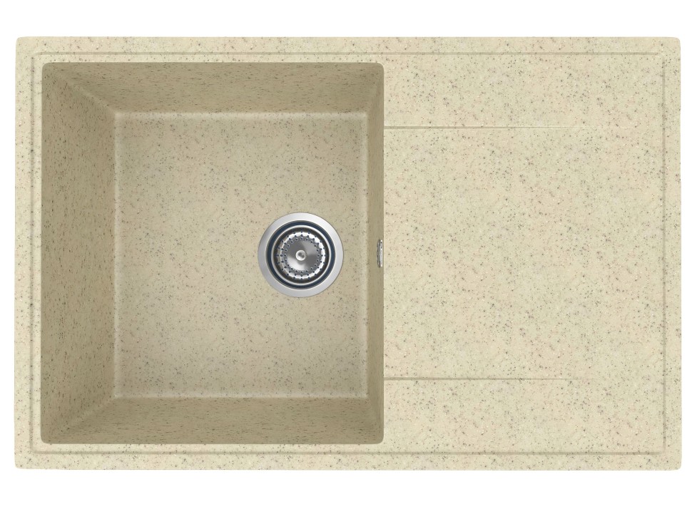 Кухонная мойка из искусственного камня Uperwood ECON UPD-507-002, прямоугольная, бежевая матовая