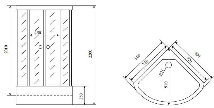 Timo Standart T-1180 душевая кабина 80*80*220