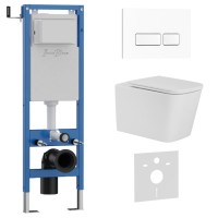 Комплект 3в1 IBERICA BLANCA инсталляция SILENCIO MINI, унитаз TOLEDO ALTO белый, кнопка смыва ESTI-R белый глянцевый (IB.001M.TLA.231.211)