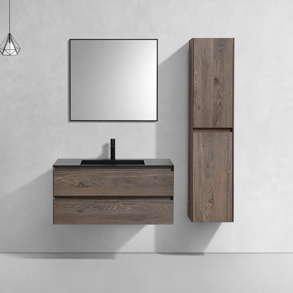 База под раковину Luka 1000 подвесная, 2 выкатных ящика soft-close, R.Oak
