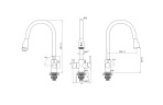 Смеситель для кухни Lange, антрацит, La214212-401(AN), Paulmark