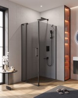 Душевой уголок CEZARES SLIDER-AH-1-80-90/100-GRIGIO-NERO