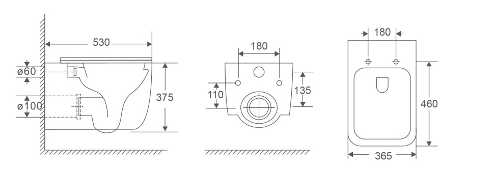 Унитаз подвесной Lina VT1-53T Tornado, цвет белый, ультратонкое soft-close сиденье