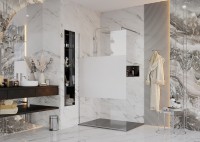 Душевая перегородка Ambassador Walk-in 15034126 (110х200) хром,стекло прозрачное с матовой полосой,1 место