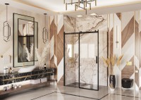 Душевое ограждение Ambassador Benefit 19021204HB-120HB (150х120х200) прямоугольник,черный,стекло прозрачное,раздвижная,2 места
