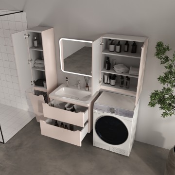 Тумба подвесная STYLE LINE "Марелла 70" (2 ящ.) Люкс Плюс антискрейтч карамель с раковиной Марелла Люкс 700х400