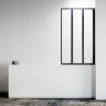 Шторка на ванну Veconi Palau PL-73BR, 900x1500, черный, стекло прозрачное