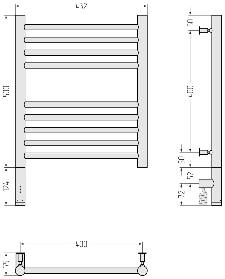 Богема 3.0 прямая 500х400 МЭМ левый