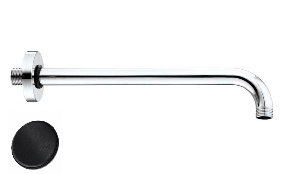 Душевой кронштейн настенный BOSSINI Shower arms H19000G.073 длина 300 мм, цвет Черный матовый  
