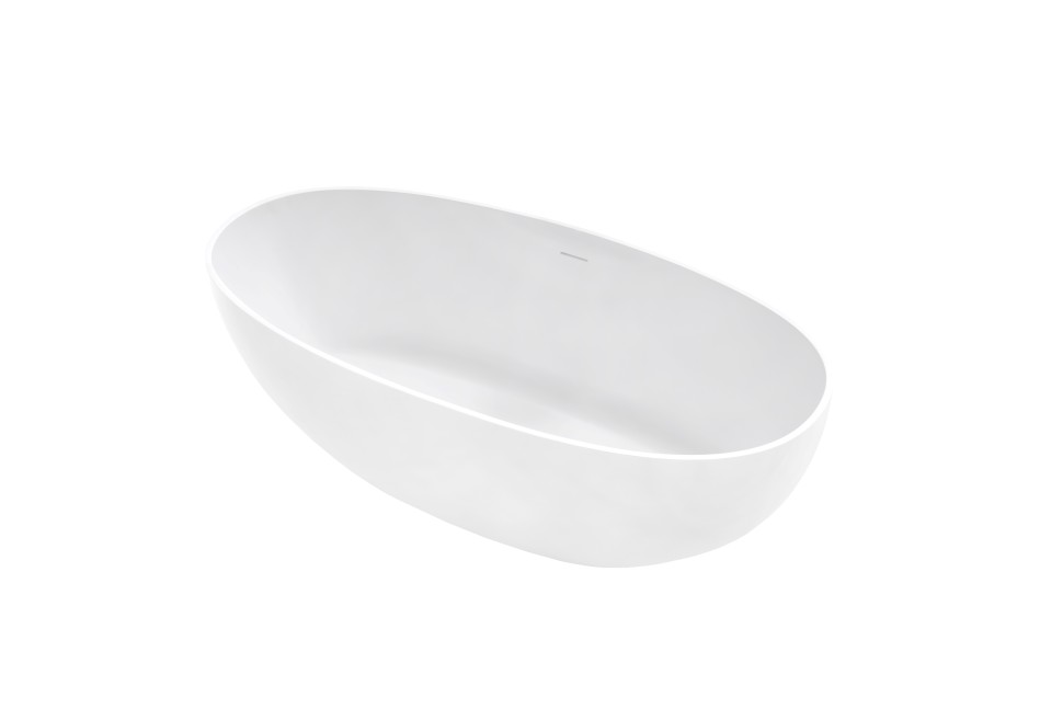 Ванна из искусственного камня Vincea VBT-4S06-1800MW, 1800*800*560, белый мат., слив-перелив в комплекте