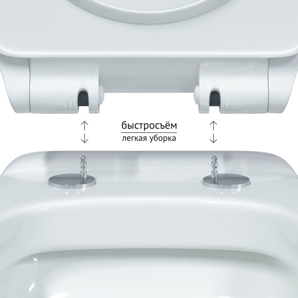 Унитаз подвесной BERGES ALBIT S Rimless 52 см, сиденье Top Slim SO, микролифт, быстросъем