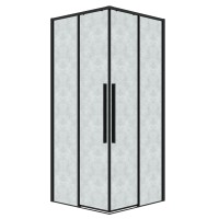 Душевое ограждение Grossman Galaxy 300.K33.01.9090.21.02 (90х90х195) квадрат,раздвижная,черный матовый,стекло шиншилла, 1 место