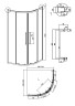 Душевое ограждение Grossman Cosmo 301.K33.02.9090.10.02 (90х90х195) четверть круга,раздвижная,хром,стекло шиншилла, 1 место
