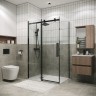 Душевое ограждение Grossman Classic 100.K33.04.130.42.00-200.K33.04.80.42.00 (130х80х195) раздвижная,графит сатин,стекло прозрачное,2 места