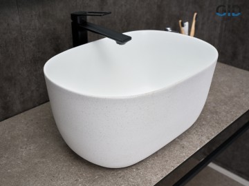 Раковина Gid N9302wg 51220 накладная белая матовая / белая графит 45x32x22