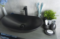 Раковина Gid Bm9811 53337 накладная черная матовая 61x37x15