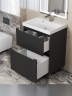 Тумба под раковину 60 см, Uperwood Tanos, напольная, черная, 2 ящика