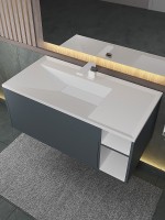 Раковина для ванной полувстраиваемая Uperwood Lotus 100 см, прямоугольная, белая матовая