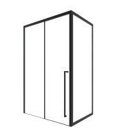 Timo Душевая дверь TDSS-140/03C-8R, раздвиж 1400*2000, проф черный + торцевое стекло TSS-1000/03C-8 1000*2000, проф черный