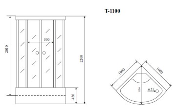 Timo Standart T-1100 душевая кабина 100*100*220, турецкая баня хамам