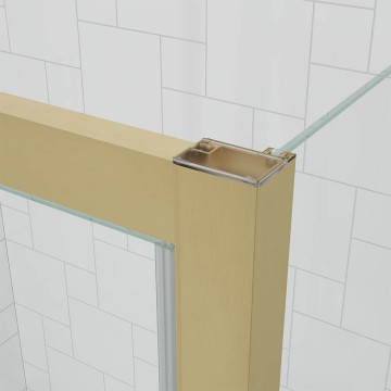 Душевой угол Veconi Ottimo P20SP G, 1100х1000х1900 золото брашинг, стекло матовое