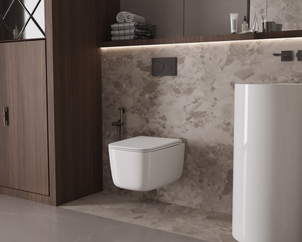 Унитаз подвесной Capri VT1-63T Tornado, цвет белый, ультратонкое сиденье soft-close